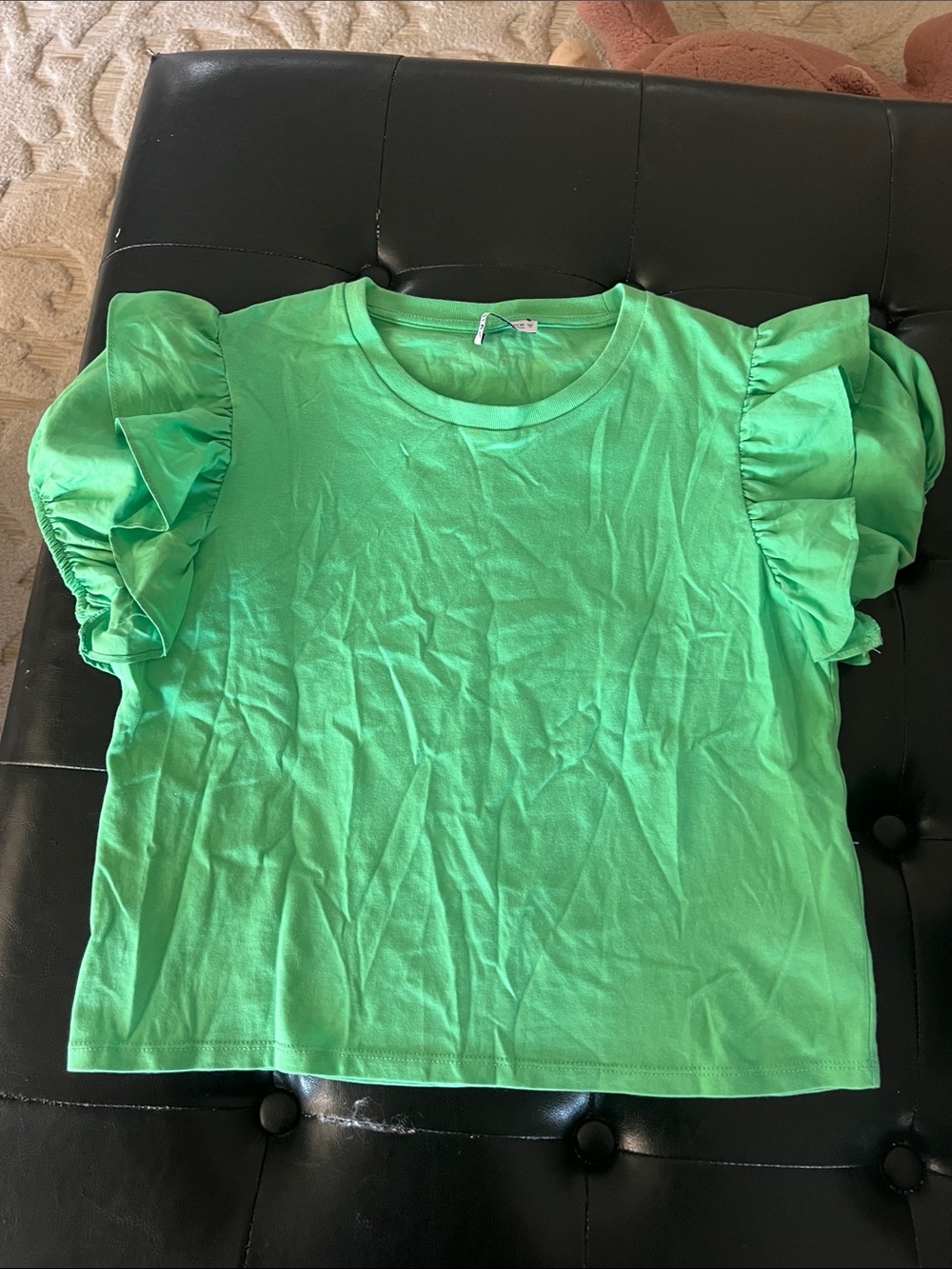 Women’s Ruffle Sleeve Tee - Bright Green